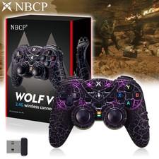 NBCP 2.4G PC Wireless Gaming Controller RGB Vibration Motor AUTO TURBO Function