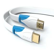 HDMI Kabel Flach 4K Ultra HD 2160p 1080p 3D ARC CEC 3m - 20m in Weiß