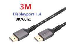 DIGITUS 3m DisplayPort Kabel 1.4 DP Anschlusskabel Aluminium 8K Nylon Schwarz