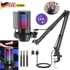 Gaming USB Mikrofon PC RGB Microphone Streaming Podcast Studio Kondensator Mic.