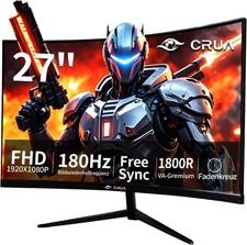 CRUA 27'' 180Hz Curved Gaming Monitor-27 Zoll FHD Curved Computer
