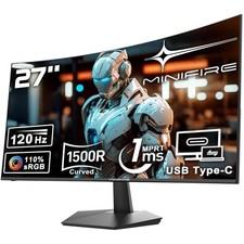 Curved Monitor 27 Zoll FHD 120Hz 1ms VA Panel HDMI USB-C Lautsprecher
