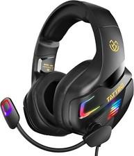 Tatybo XW3 Gaming Headset PS4 PS5 PC Xbox One, PS4 Headset Surround Sound RGB