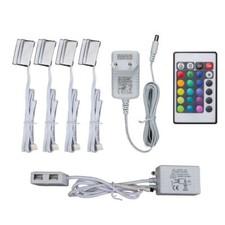 4 LED Clips RGB Glasboden-Beleuchtung Glaskantenlichter Leuchten Vitrine Schrank