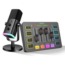FIFINE XLR Streaming Mikrofon und Gaming Audio Mixer USB Dynamisch Microphone