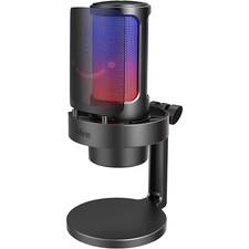 USB Mikrofon Gaming PC Mac PS4 PS5 Kondensator Ständer Streaming mit RGB-Licht