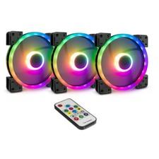 Fan Set RS-14 3x 140mm Gehäuse Lüfter mit  LED(RGB) RF 3er-Set erweiterbar