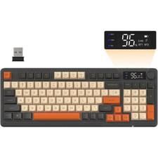 FREEWOLF M96 2.4G Wireless Gaming Tastatur, RGB LED Backlit, PBT-Tastenkappe