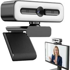 Webcam mit mikrofon Kamera pc cam, 1080p HD Mini Facecam Videokonferenz, 360°