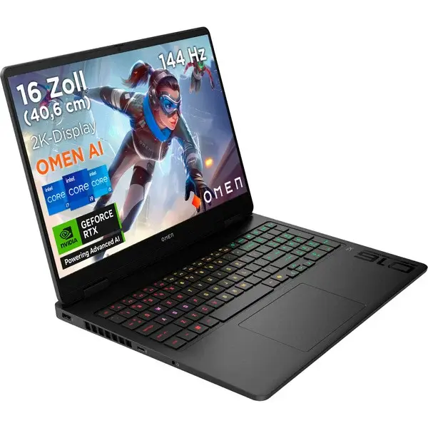 OMEN 16-am0277ng, Gaming-Notebook schwarz, Intel® Core™ Ultra 7 255H, NVIDIA GeForce RTX 5070, 24 GB DDR5, 1 TB (1 TB SSD), ohne Betriebssystem