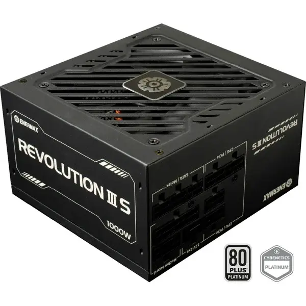 Enermax REVOLUTION III S 1000W, PC-Netzteil schwarz, 1x 12-Pin High Power GPU, 4x PCIe Kabelmanagement, 1000 Watt