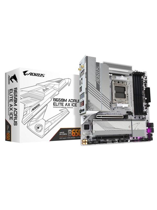 GIGABYTE B650M AORUS ELITE AX ICE Mainboard - AMD B650 - AMD AM5 - DDR5 RAM - Micro-ATX