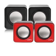 Kompakt Mini Stereo-Lautsprecher PC Computer Laptop USB Paar Boxen Schwarz Rot