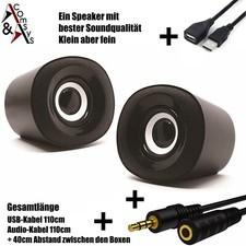 Lautsprecher Speaker USB Aux Surround Aktiv 3W*2 BestKlang PC Laptop + 2Kabel S1