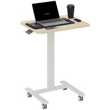 Computertisch Höhenverstellbar, Laptoptisch mit Rollen, Steh-Sitz Schreibtisch