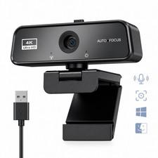 4K Webcam mit Mikrofon WEB Cam USB Autofokus Webkamera für PC Laptop Streaming