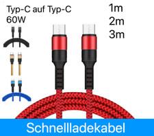 Schnell Ladekabel USB-C auf USB-C 60W Typ C Datenkabel für Samsung Huawei Xiaomi