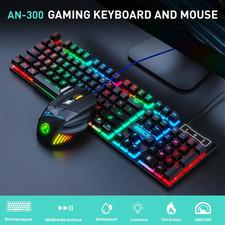 Mechanische Gaming Tastatur Maus Set RGB LED USB Kabel 2400DP iMice AN-300 Combo