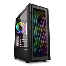 Sharkoon RGB Wave ATX Computergehäuse Gaming PC-Gehäuse PC-Case Schwarz
