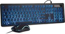 Rii Gaming Tastatur und Maus Set mit Kabel, 3 LED Hintergrundbeleuchtung QWERTZ