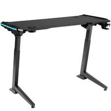 Gaming Tisch mit LED höhenverstellbar Gamer Computer PC Schreibtisch Bürotisch