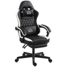 Gaming Stuhl Ergonomischer Gamer Stuhl mit Lendenwirbelstütze, Fußstütze