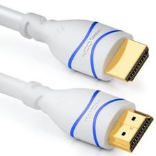 deleyCON 3m HDMI Kabel HDMI 2.0 kompatibel 4K UHD 2160p FULL HD 1080p 3D weiß