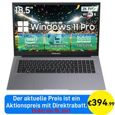 Blackview AceBook 10 18,5 Zoll Laptop Intel N150 16GB DDR4 512GB SSD Win 11 Pro