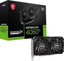 MSI GeForce RTX 4060 Ti Ventus 2X Black 8G OC Grafikkarte -NVIDIA RTX 4060 Ti, 8