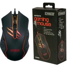Schwaiger USB Gaming Maus RGB LED Beleuchtet Gamer Mouse 6 Tasten dpi-Schalter