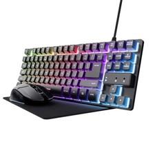 Trust Gaming Set Tastatur Maus Mauspad LED Gaming Bundle DE Layout QWERTZ