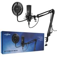 uRage Streaming HD Studio Set USB PC Mikrofon Tisch-Stativ Mikrofonarm Ständer