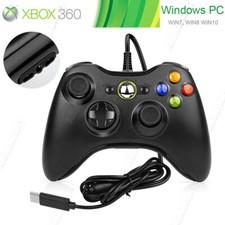 Wired Controller Für Microsoft Xbox 360 PC Windows 11 10 8 7 USB Gamepad Schwarz
