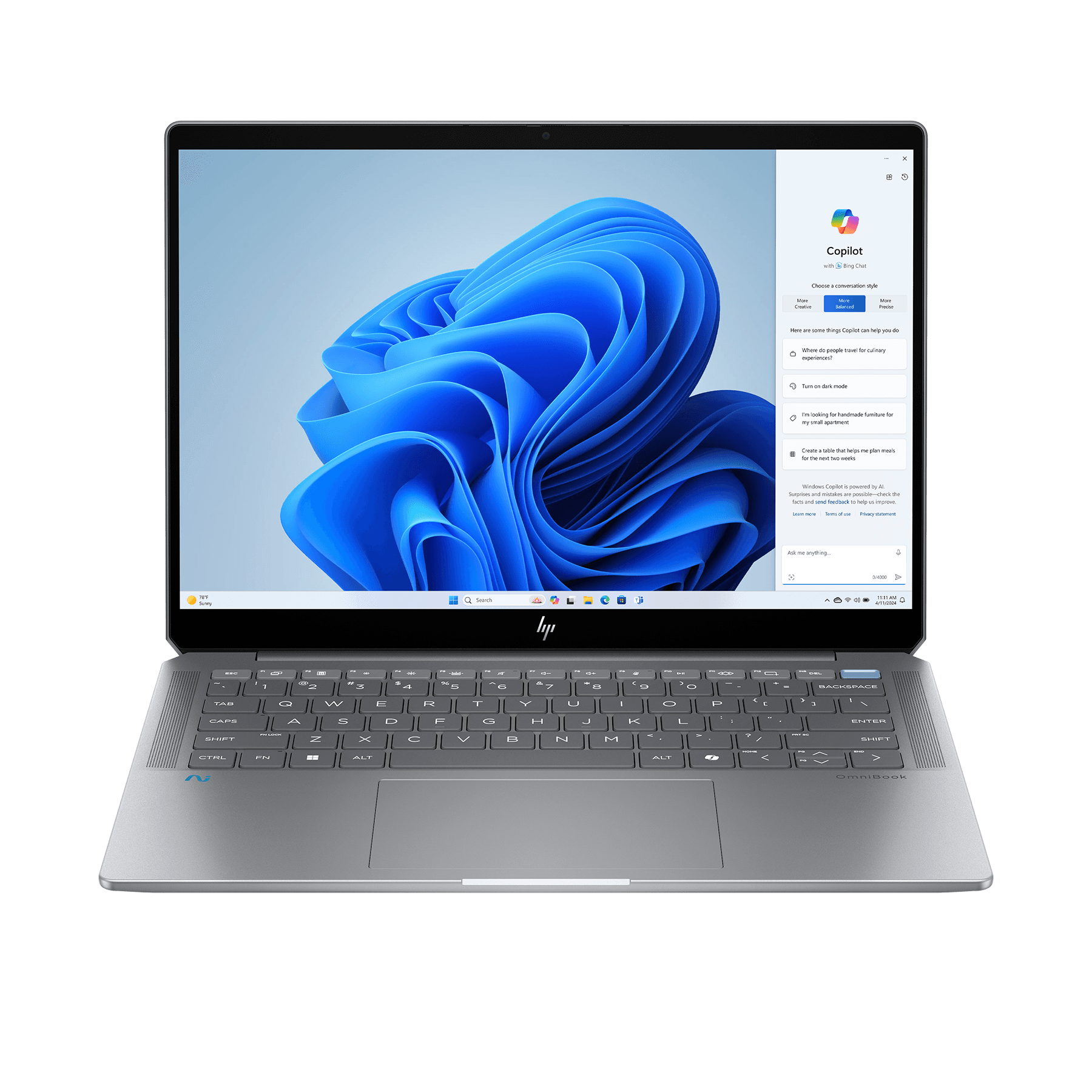 HP OmniBook Ultra AI PC 14-fd0191ng 14" 2.2k IPS Touch, Ryzen AI 9 365, 16GB RAM, 1 TB SSD, Windows 11