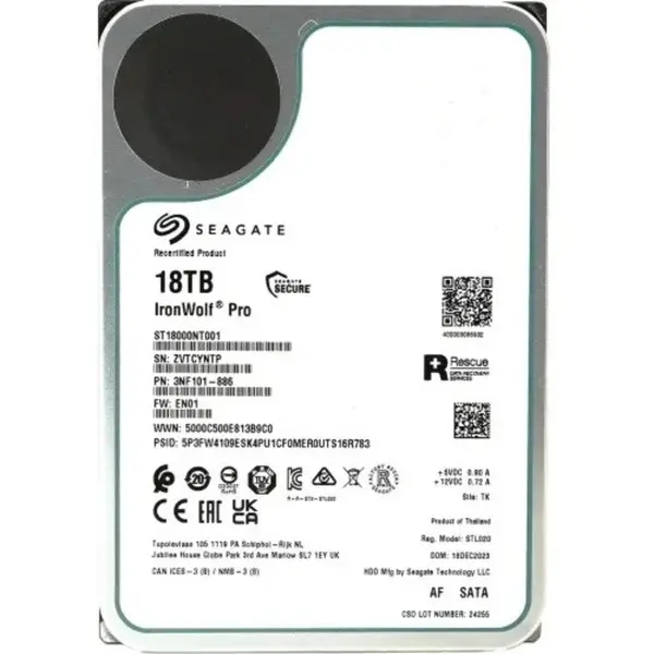Seagate IronWolf Pro NAS 18 TB Generalüberholt, Festplatte SATA 6 Gb/s, 3,5"