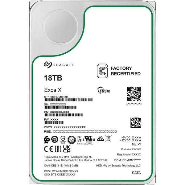 Seagate Exos X20 18 TB Generalüberholt, Festplatte SATA 6 Gb/s, 3,5"