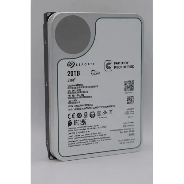 Seagate Exos X20 20 TB Generalüberholt, Festplatte SATA 6Gb/s, 3,5"