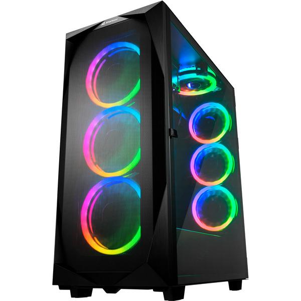 Sharkoon REV300 Generalüberholt, Tower-Gehäuse schwarz, Tempered Glass