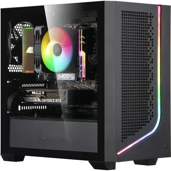ALTERNATE Gaming-PC Window Edition • RTX 5060 • AMD Ryzen™ 5 5600 • 16 GB RAM schwarz/transparent, Windows 11 Home