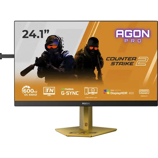 AOC AGON PRO CS24A Counter-Strike 2 Edition, Gaming-Monitor 61.2 cm (24.1 Zoll), schwarz/gold, FullHD, Fast-TN, HDMI, DP, USB-Hub, 610Hz Panel