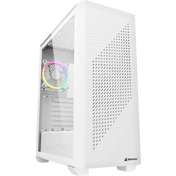 Sharkoon VS9 RGB Generalüberholt, Tower-Gehäuse weiß, Tempered Glass