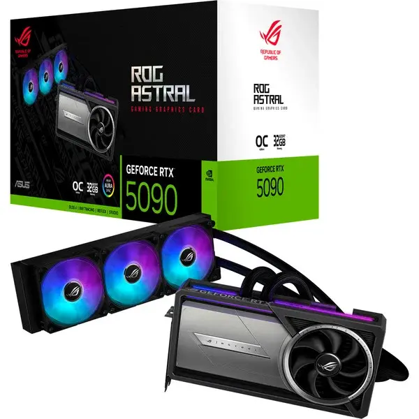 ASUS GeForce RTX 5090 ROG ASTRAL LC GAMING OC, Grafikkarte DLSS 4, 3x DisplayPort, 2x HDMI 2.1