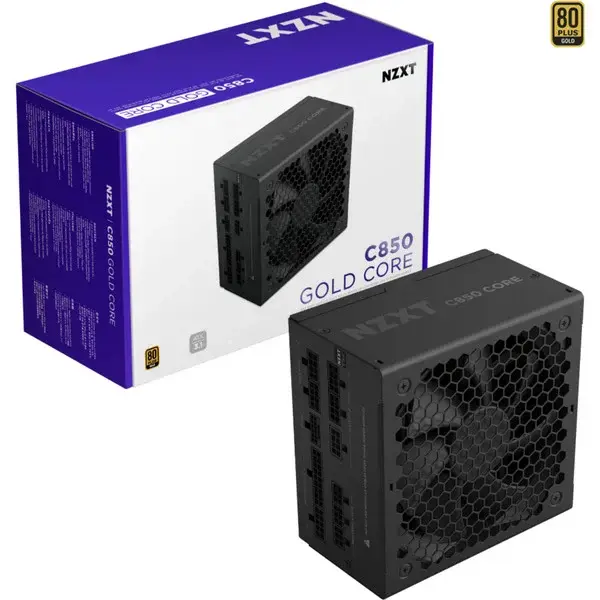NZXT C850 GOLD CORE, PC-Netzteil schwarz, 1x 12-Pin High Power GPU, 3x PCIe, Kabel-Management, 850 Watt