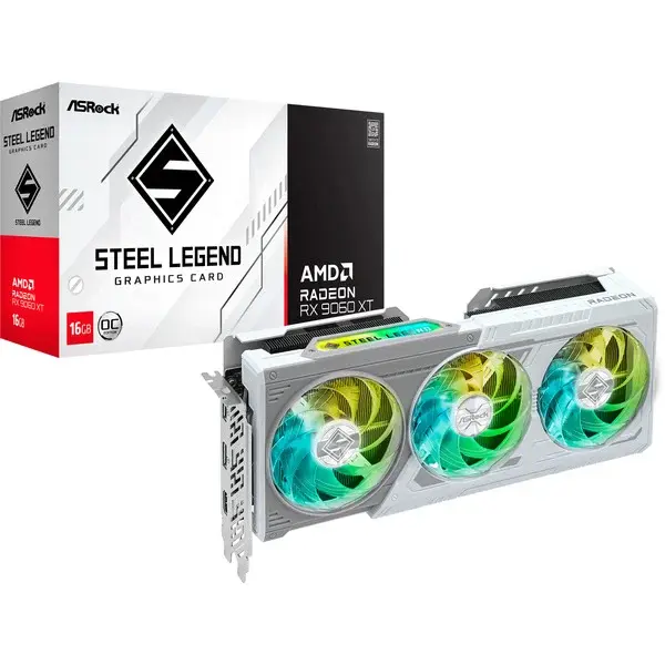 ASRock Radeon RX 9060 XT STEEL LEGEND OC 16GB, Grafikkarte
