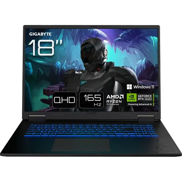 GIGABYTE GAMING A18 3WHK3DEC64SH, Gaming-Notebook schwarz, AMD Ryzen 7 260, NVIDIA GeForce RTX 5070, 32 GB DDR5, 1 TB (1 TB SSD), Windows 11 Home