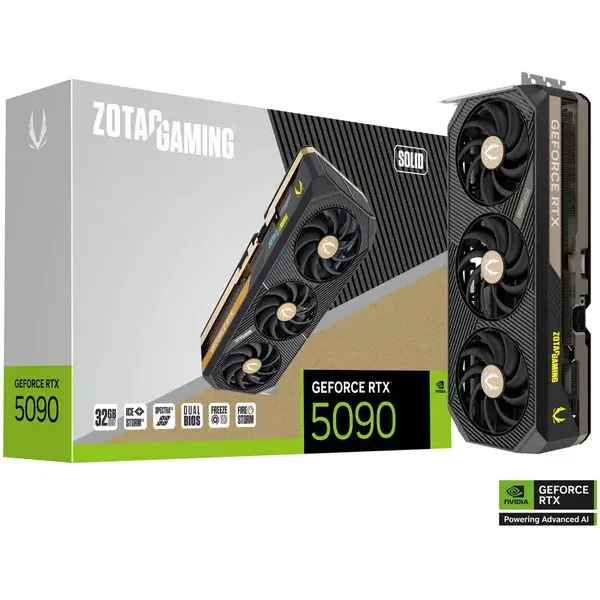 ZOTAC GeForce RTX 5090 SOLID Generalüberholt, Grafikkarte DLSS 4, 3x DisplayPort, 1x HDMI 2.1