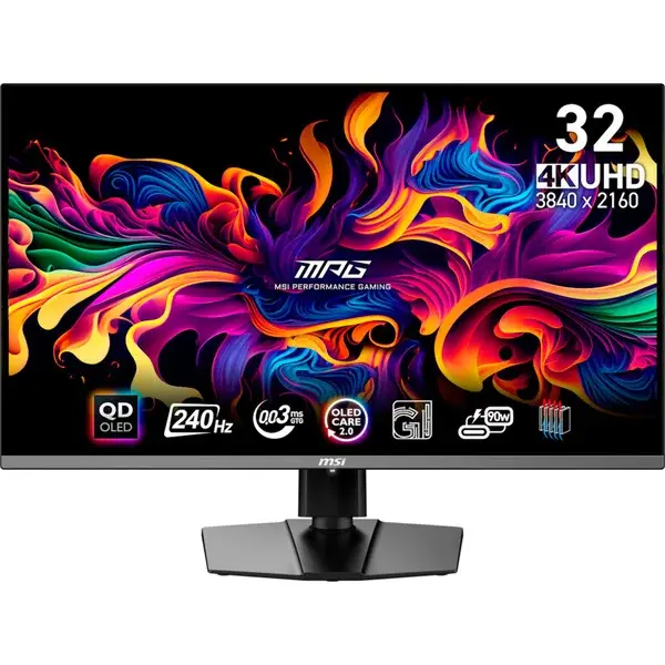 MSI MPG 321URXDE QD-OLED Generalüberholt, Gaming-Monitor 80 cm (31.5 Zoll), schwarz, UltraHD/4K, QD-OLED, Adaptive-Sync, USB-C, 240Hz Panel