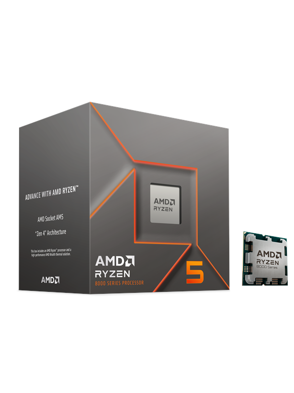 AMD Ryzen 5 8400F Wraith Stealth CPU - 6 Kerne - 4.2 GHz - AMD AM5 - AMD Boxed (mit Kühler)