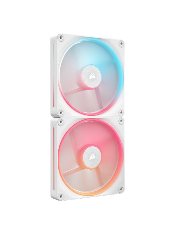 Corsair iCUE LINK LX140-R 2-pack - Gehäuselüfter - 140mm - Weiß mit RGB-Beleuchtung - 37 dBA